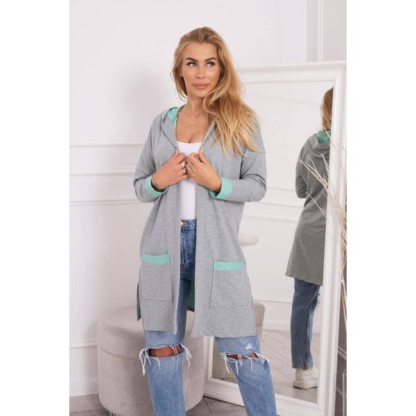 Kesi Cardigan Donna Soto Grigio Menta Universal-image