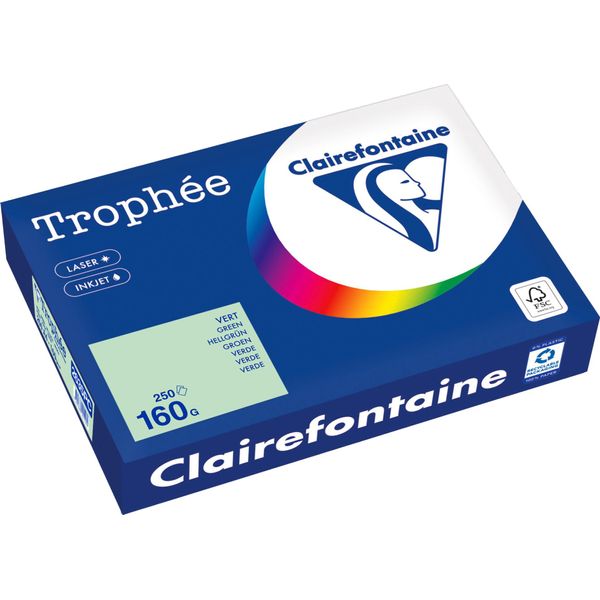 Clairefontaine Kopierpapier 2635PC A4 160G HellgrüN 250Bl-image