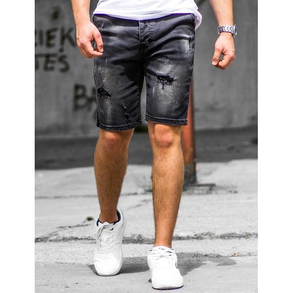 Recea Pantaloncini Di Jeans Da Uomo Taueu Nero 29-image