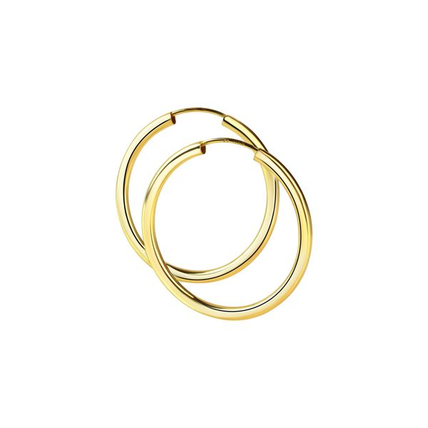 Paar Creolen Vivance "925/- Sterling Silber Vergoldet 40Mm", Gelb, Ohrringe, Damen, One-Size, Silber 925 (Sterlingsilber)-image