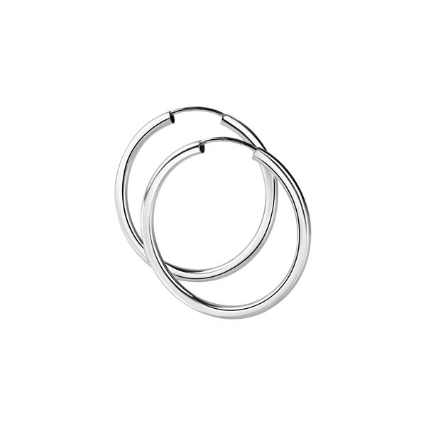 Paar Creolen Vivance "925/- Sterling Silber Rhodiniert 40Mm", Weiß, Ohrringe, Damen, One-Size, Silber 925 (Sterlingsilber)-image