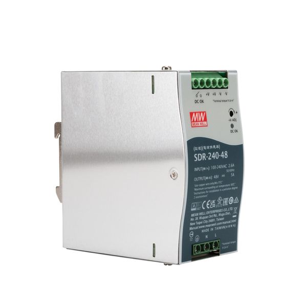 Mean Well Serie SDR-240 SDR-240-48 - Alimentatore (Montabile Su Guida Din) - Ac 115/230 V - 240 Watt - Pfc Attivo (SDR-240-48)-image