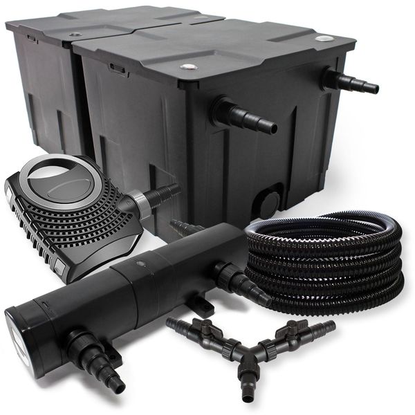 Sunsun Set Di Filtri Per Laghetti Da 60000L 18W Chiarificatore Per Laghetti NEO10000 80W Pompa 25M Tubo Flessibile-image