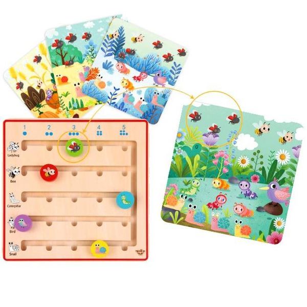 Tooky Toy Gioco Di Apprendimento In Legno Per Contare Gli Animali Domestici-image