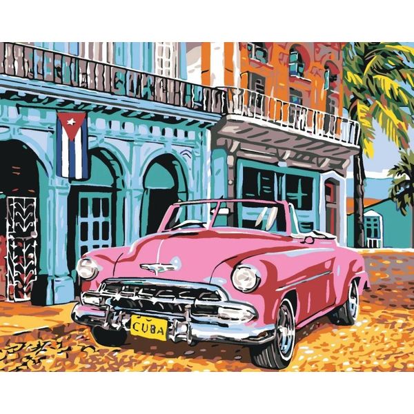 Pittura Da Numeri Con Telaio Quadri - Cuba A Colori 50X40 Cm-image