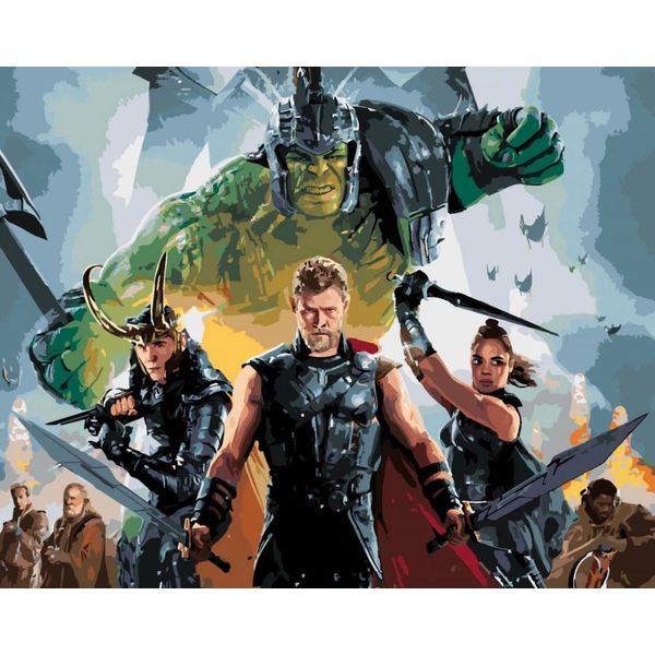 Pittura Da Numeri Con Telaio Quadri Da Dipingere - Thor Ragnarok 50X40 Cm-image