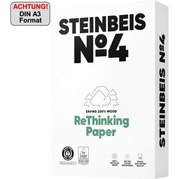 Carta Per Fotocopie Steinbeis N. 4 Iso 100 K1701666080B A3 500 Fogli.-image