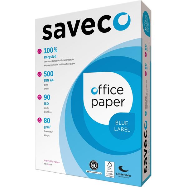 Carta Per Fotocopie Saveco Blue Label 100000009 A4 80G Iso 90 500 Fogli.-image