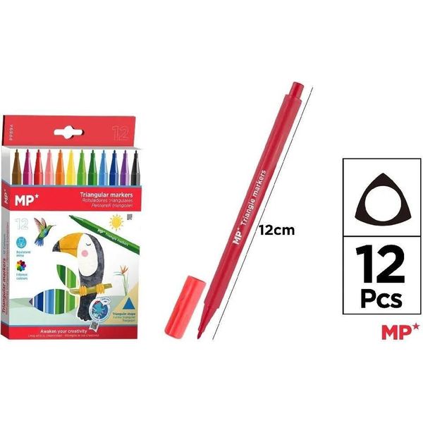 Pennarelli Triangolari Per La Scuola 12 Colori-image