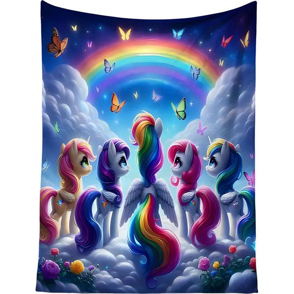 Coperta Calda In Micropush 150X200 Cm - Unicorni E Arcobaleno-image
