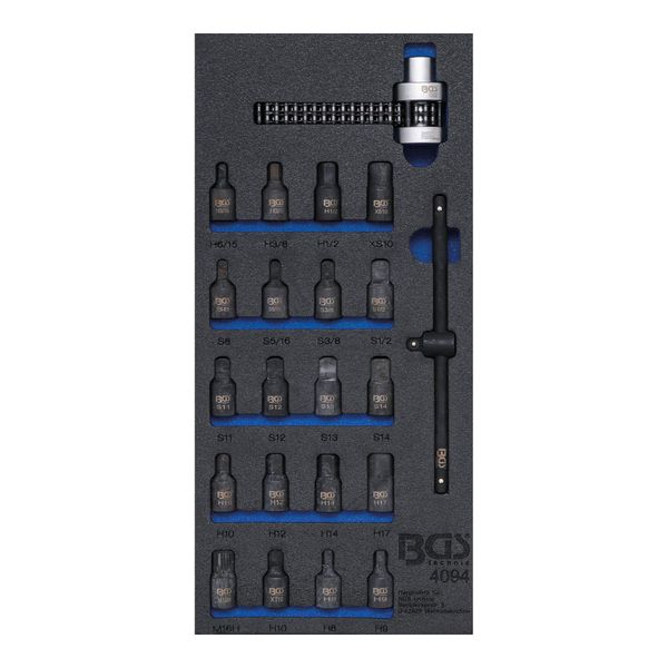 BGS Werkstattwageneinlage 1/3: ÖLwannen-EinsäTze / ÖLfilterkettenschlüSsel 22 Teilig ; BGS Technic (4094)-image