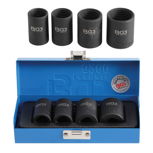 Bgs Spezial-SteckschlüSsel-Einsatz-Satz / Schraubenausdreher Antrieb Innenvierkant 12,5 Mm (1/2 Zoll) Sw 17 - 26 Mm 4 Teilig ; Bgs Technic (5260)-image