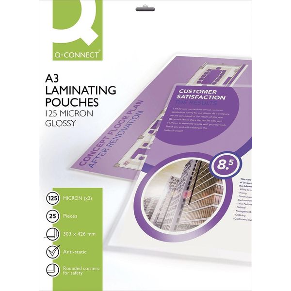 Q-Connect® KF04128 Astuccio In Carta Stagnola - A3, 125 Mym, 25 Pezzi-image