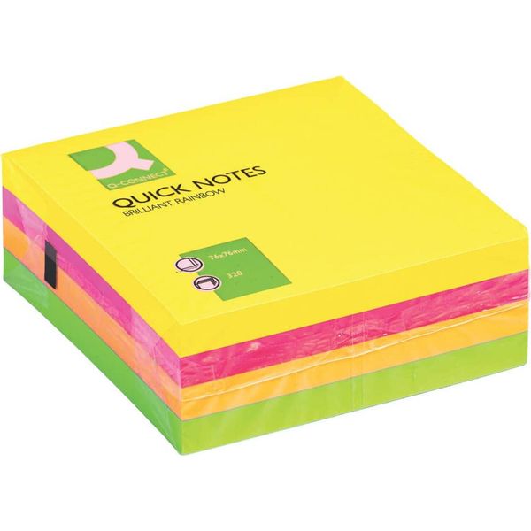 Q-Connect® KF01348 Cubo Per Note Adesive - Colori Brillanti, 76 X 76 Mm-image
