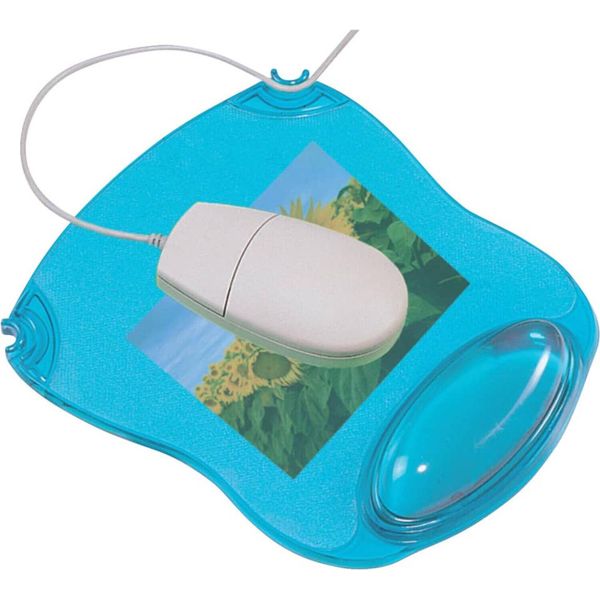 Q-Connect® KF20085 Mousepad Con Cuscinetto In Gel - Blu-Trasparente-image
