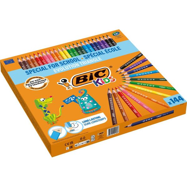 Matite Colorate Triangolari Bic Kids Evolution Triangle, Confezione Da 144 Pezzi-image