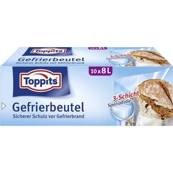 Toppits 4008871200471 Sacchetti Per Congelatore Toppits, 10 X 8 Litri, 340 X 500 Mm-image