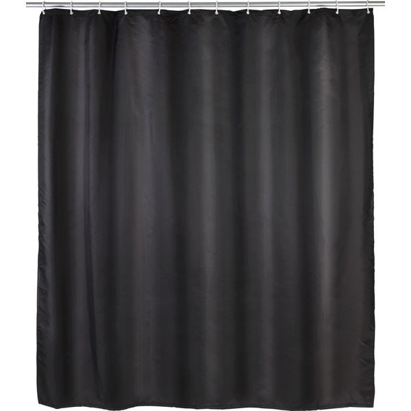 Wenko Tenda Da Doccia Antimuffa Per Vasche Da Bagno Con Anelli 180X200 Cm Uni Black-image