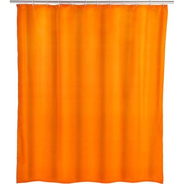 Wenko Tenda Da Doccia Per Vasca Da Bagno Antimuffa Arancione 180X200 Cm Incl. Anelli-image