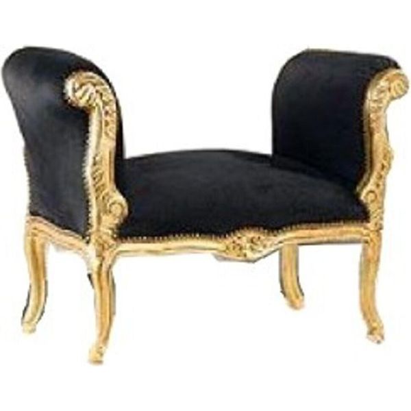 Casa Padrino Sgabello Barocco Sgabello Nero / Oro - Panchina-image