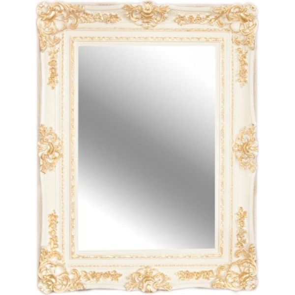 Casa Padrino Specchio Da Parete Barocco Bianco/Oro Anticato Altezza 121 Cm, Larghezza 90 Cm - Nobile E Magnifico-image