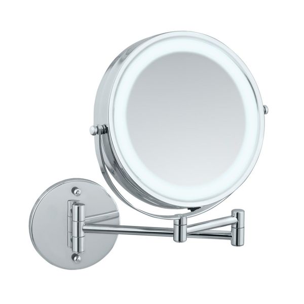 Wenko Specchio Da Parete Illuminazione Led Bagno Wc Lumi Cosmetici Senza Forare Make Up-image