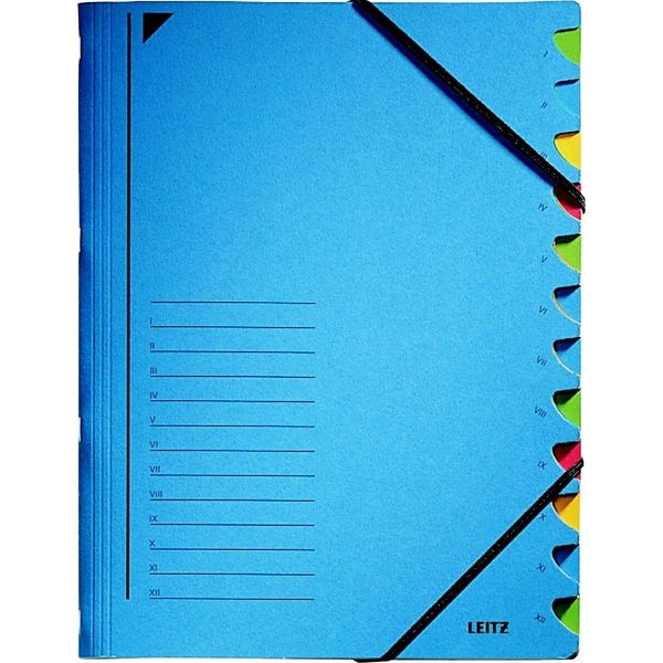 Organizzatore A4 A 12 Scomparti In Cartone Blu Confezione Da 5 Pezzi-image