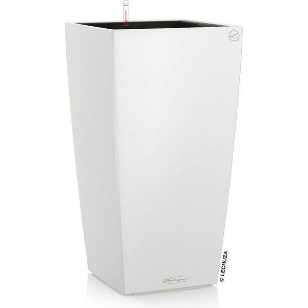 Fioriera Lechuza Cubico Color 30 White | Fioriera Con Sistema Di Irrigazione | Superficie Opaca | 29,5 X 29,5 X 56,5 Cm | 13130-image