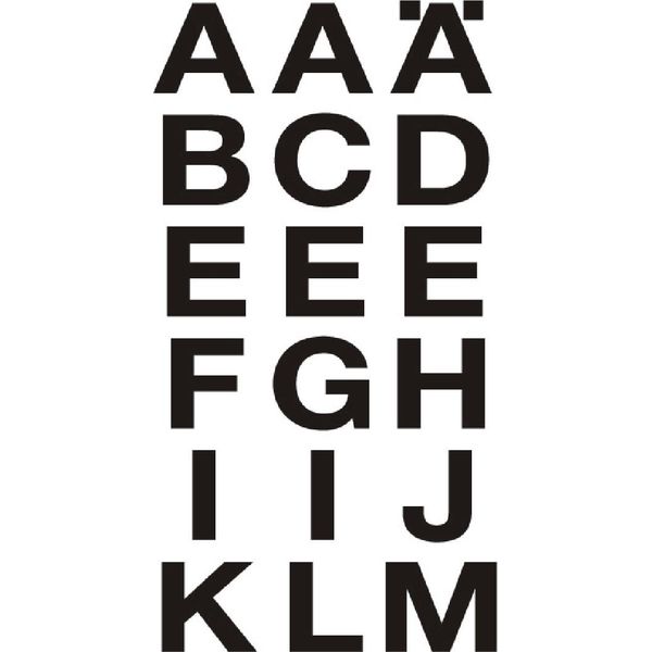 Lettere 20X20Mm A-Z Autoadesive Resistenti Alle Intemperie Nero Pu=10X2 Fogli-image