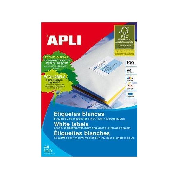 Etichetta, Ilc, 63,5 X 72 Mm, Angoli Arrotondati, 1200 Pezzi/Confezione. , Apli 02416-image