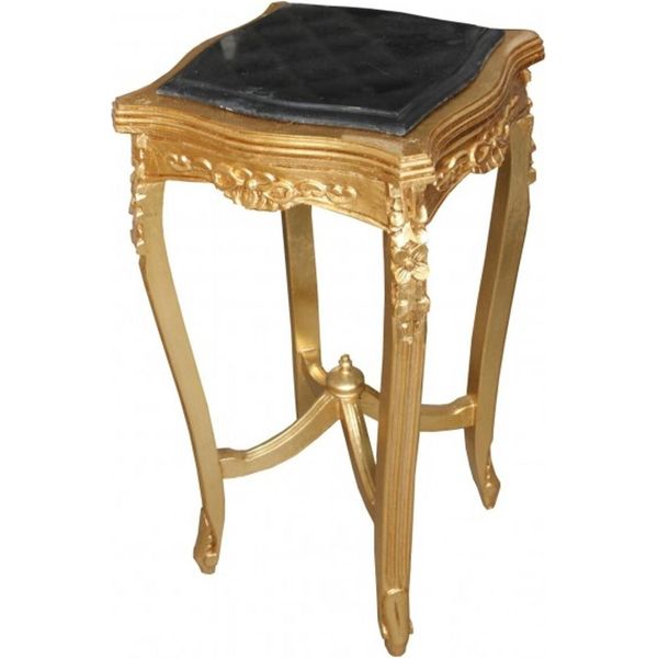 Casa Padrino Tavolino Barocco Con Piano In Marmo Square Gold Mod L18 70 X 37 Cm - Stile Antico-image