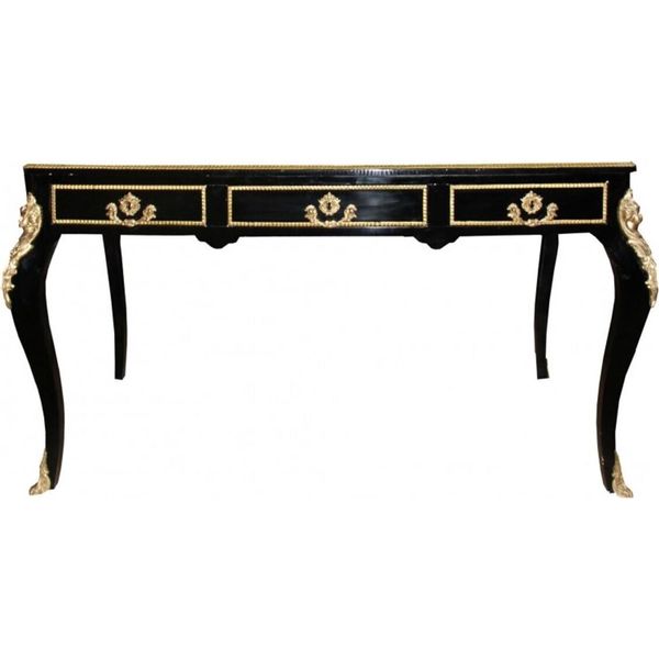 Casa Padrino Scrivania Barocca Nero / Oro / Bordeaux Segreteria Mobili - Stile Antico-image