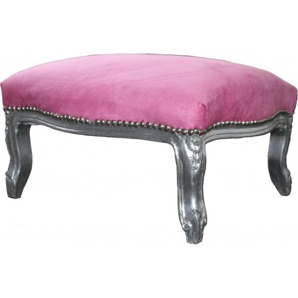 Casa Padrino Sgabello Barocco Xxl Mod3 Rosa / Argento - Sgabello - Stile Antico-image