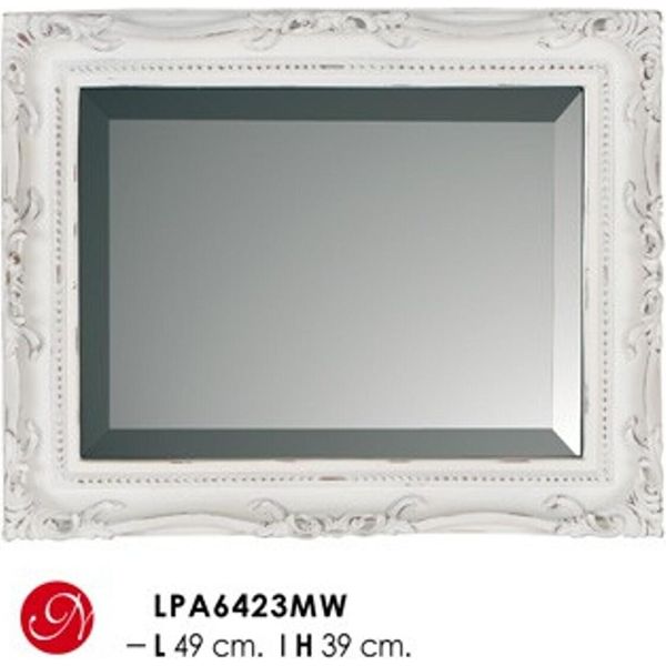 Casa Padrino Specchio Da Parete Barocco Bianco Antico H 49 Cm L 39 Cm - Nobile E Magnifico - Specchio Stile Antico-image