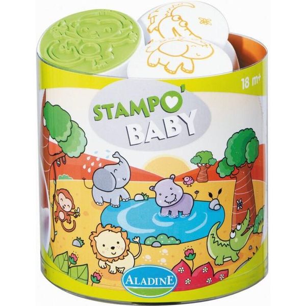 Aladine Stampo Baby Safari Animali Bambini Timbri Timbri Pittura Artigianato Bambini-image