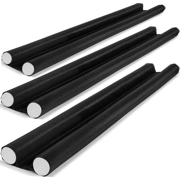 Monzana® 3X Paraspifferi Sottoporta Doppio 92 Cm Guarnizione Porta Isolante Insonorizzazione Risparmio Energetico Nero-image