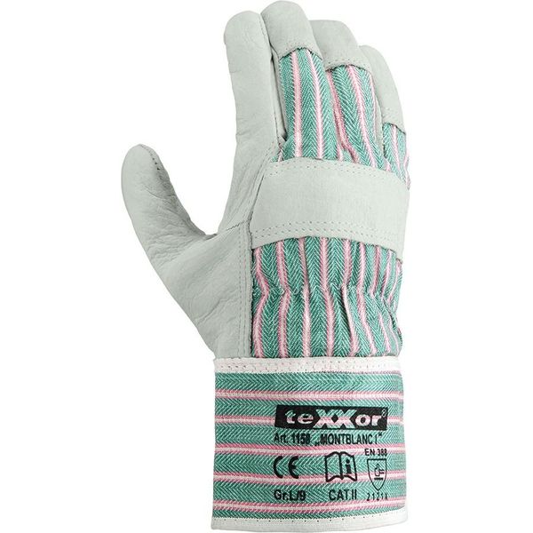 Texxor® Guanti In Pelle Bovina Intera Montblanc I, Pelle Naturale, A Righe Verdi/Rosse-image