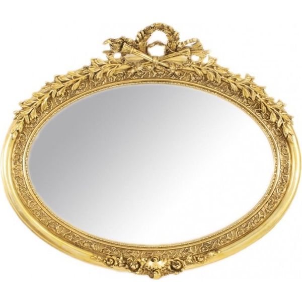 Casa Padrino Specchio Da Parete Barocco Ovale Oro - Solido E Pesante - Specchio D'oro-image