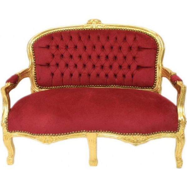 Casa Padrino Panca Per Bambini Barocca Rosso Bordeaux / Oro-image