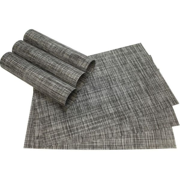 Fiammiferi21 Tovaglietta Elegance Grigio Screziato Plastica Intrecciata 6 Pz. 45X30 Cm Tovaglietta Tovaglietta Tavolo Tovaglietta Tavolo Da Pranzo-image