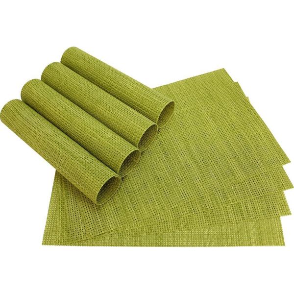 Fiammiferi21 Tovaglietta Elegance Set Di 8 Tovagliette In Plastica Intrecciata Verde Chiaro 45X30 Cm-image
