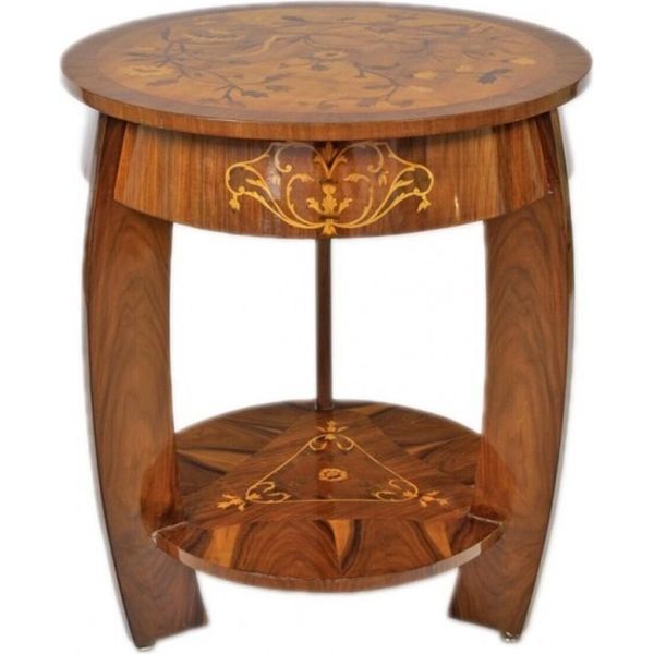 Casa Padrino Tavolino Art DéCo In Mogano Intarsiato H65 X 75Cm - Tavolino Luigi Xvi Stile Antico - Arredamento-image