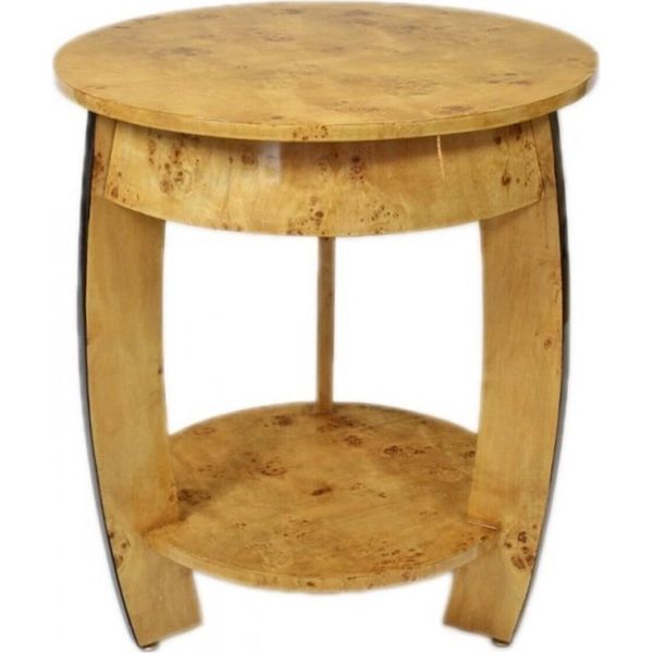 Casa Padrino Tavolino Art Deco In Acero Birdseye H65 X 75Cm - Tavolino Luigi Xvi Stile Antico - Arredamento-image