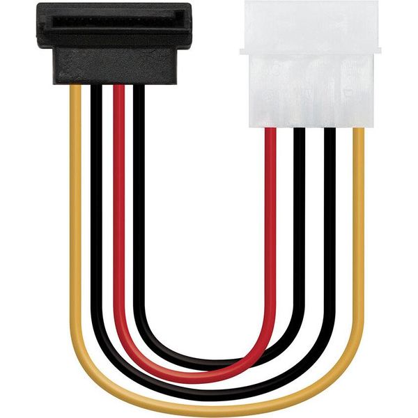Nanocable 10.19.0201-OEM - Cavo Di Alimentazione Sata Angolato A Molex, 4Pin/M-Sata/H, Maschio-Femmina, 16 Cm-image