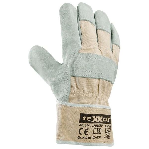 Texxor® Guanti In Pelle Crosta Bovina RhÖN, Pelle Nature/Twill Bianco-image