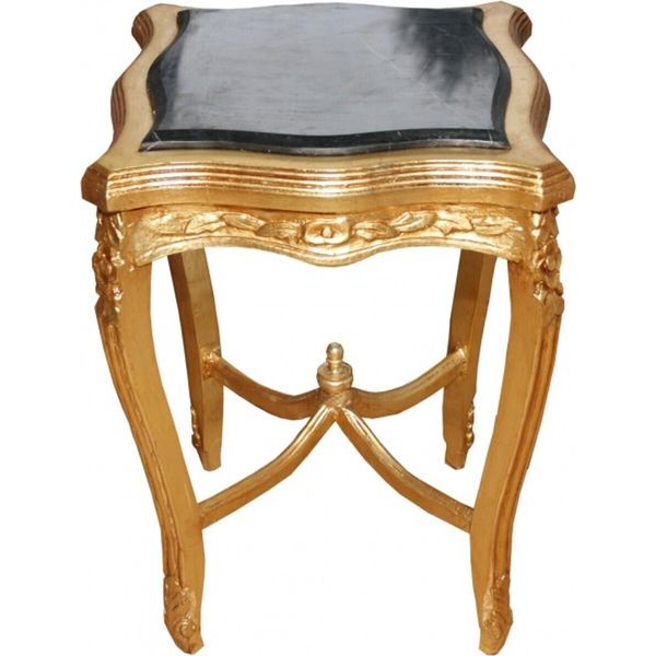 Casa Padrino Tavolino Barocco Con Piano In Marmo Square Gold Mod2 62 X 43 Cm - Stile Antico-image