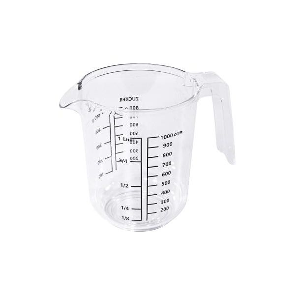 Caraffa Graduata, In Polistirene Trasparente, Ø 12 Cm E Capacità Di 1 Litro-image