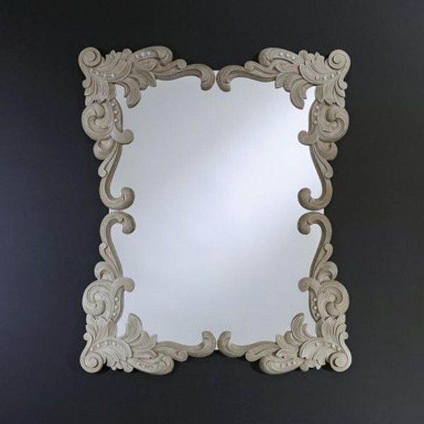 Casa Padrino Specchio Da Parete Barocco Stile Antico Crema 92 X 110 Cm - Specchio Barocco Bianco Antico-image