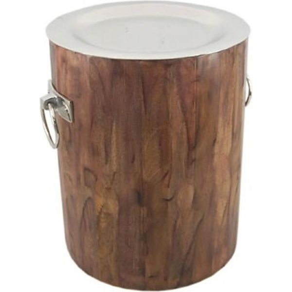 Casa Padrino Tavolino Vintage Legno / Alluminio 38 X H46 Cm - Tavolino Art Nouveau Art Deco-image