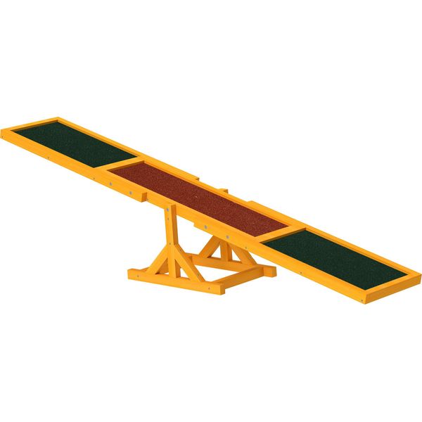 Dondolo Per Cani Pawhut, Dondolo In Legno Per Agility Per Cani, Rampa Antiscivolo Per Agility Per Cani Sotto I 30 Kg, Per L'equilibrio, 180 X 30 X 30 Cm In Legno Naturale-image